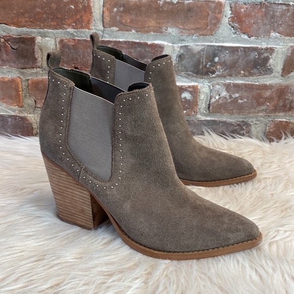 Marc Fisher Bellie Studded Suede Pull-on Booties, Size 10 - Picture 1 of 16